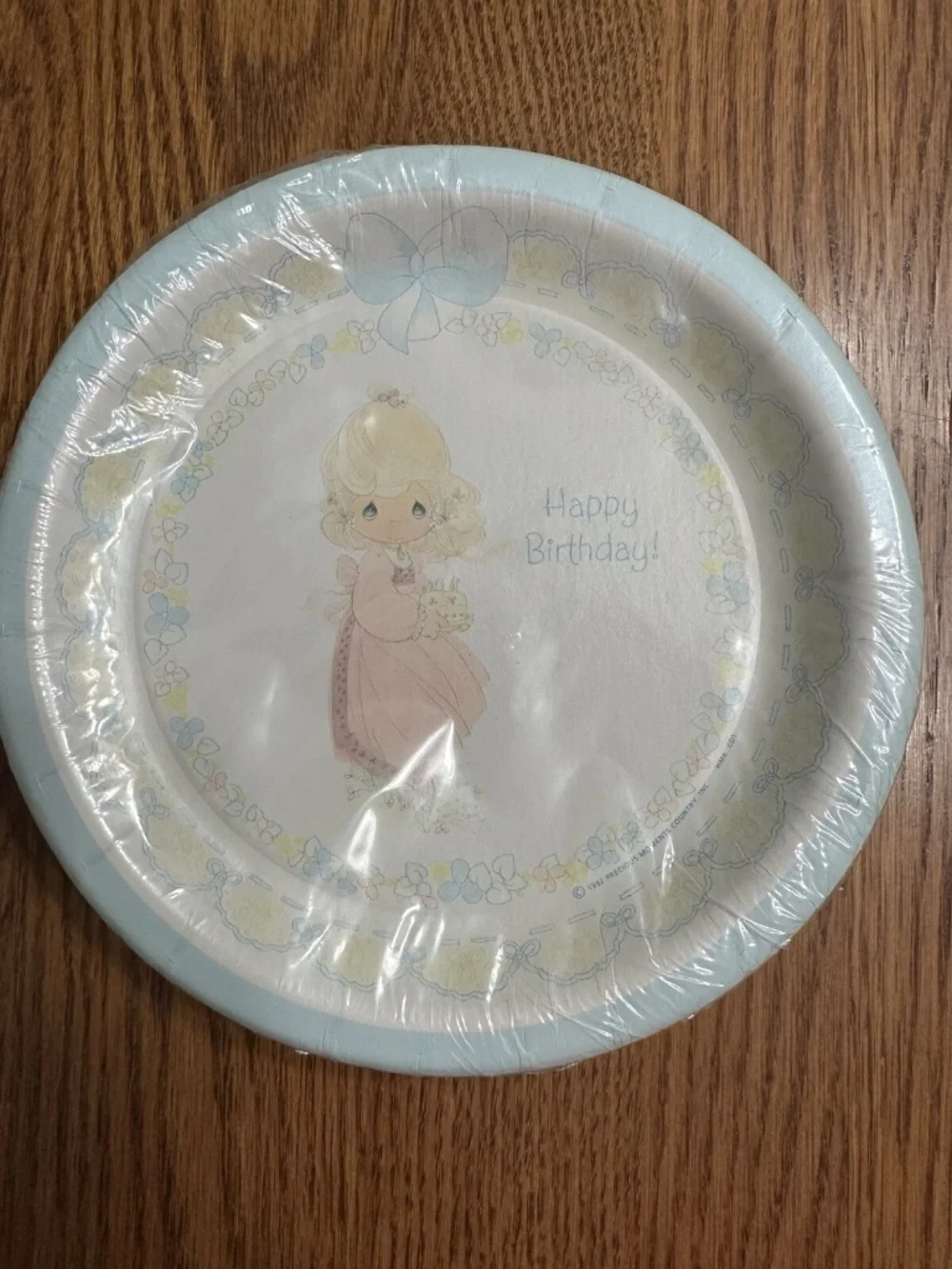 VTG 1992 Precious Moments Girl Birthday party Cake plates & napkins Hallmark